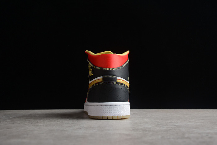 jordan 1 mid xq white black sport red - dv0576-176