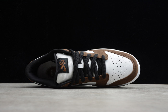 nike sb dunk low white black trail end brown 304292-102