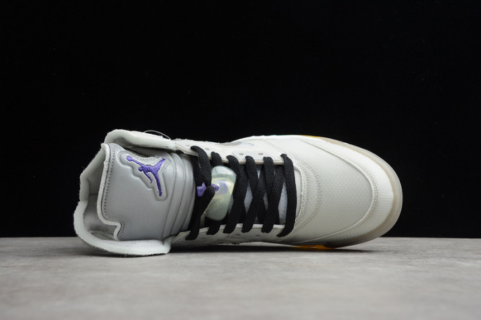 2020 ow x air jordan 5 grey/green-white ct8480-105